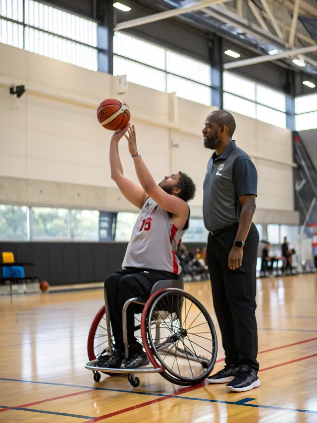 A group of athletes with intellectual disabilities participating in a boccia game, focusing on precision and strategic thinking in a relaxed indoor setting.